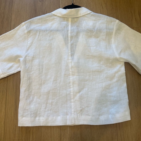 White Madewell Button-Up Linen Shirt - Picture 3 of 3